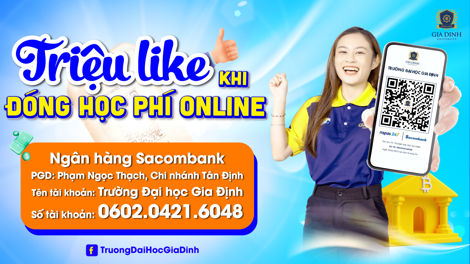 Thông tin về phí khi đóng học phí ngành truyền thông qua ngân hàng